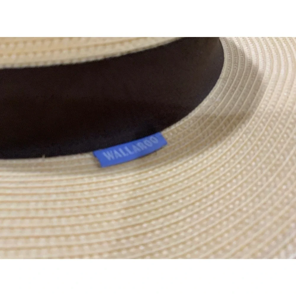 Wallaroo Hat Company Frankie Fedora Straw Sun Hat Natural Brown Band Packable